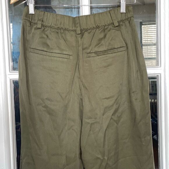 Loft olive green soft pleated draped slacks casual pants new with tags size 6 - Picture 7 of 14